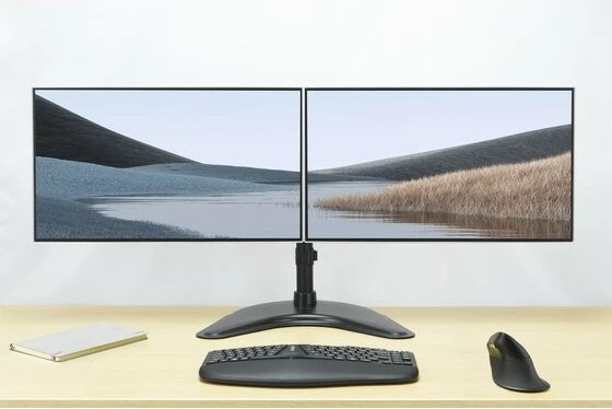 Mbajtëse monitori me dy krahë, Kensington SmartFit Ergo K58271WW, deri 2x27\", VESA 75x75/100x100, free-standing për tavolinë, e zezë
