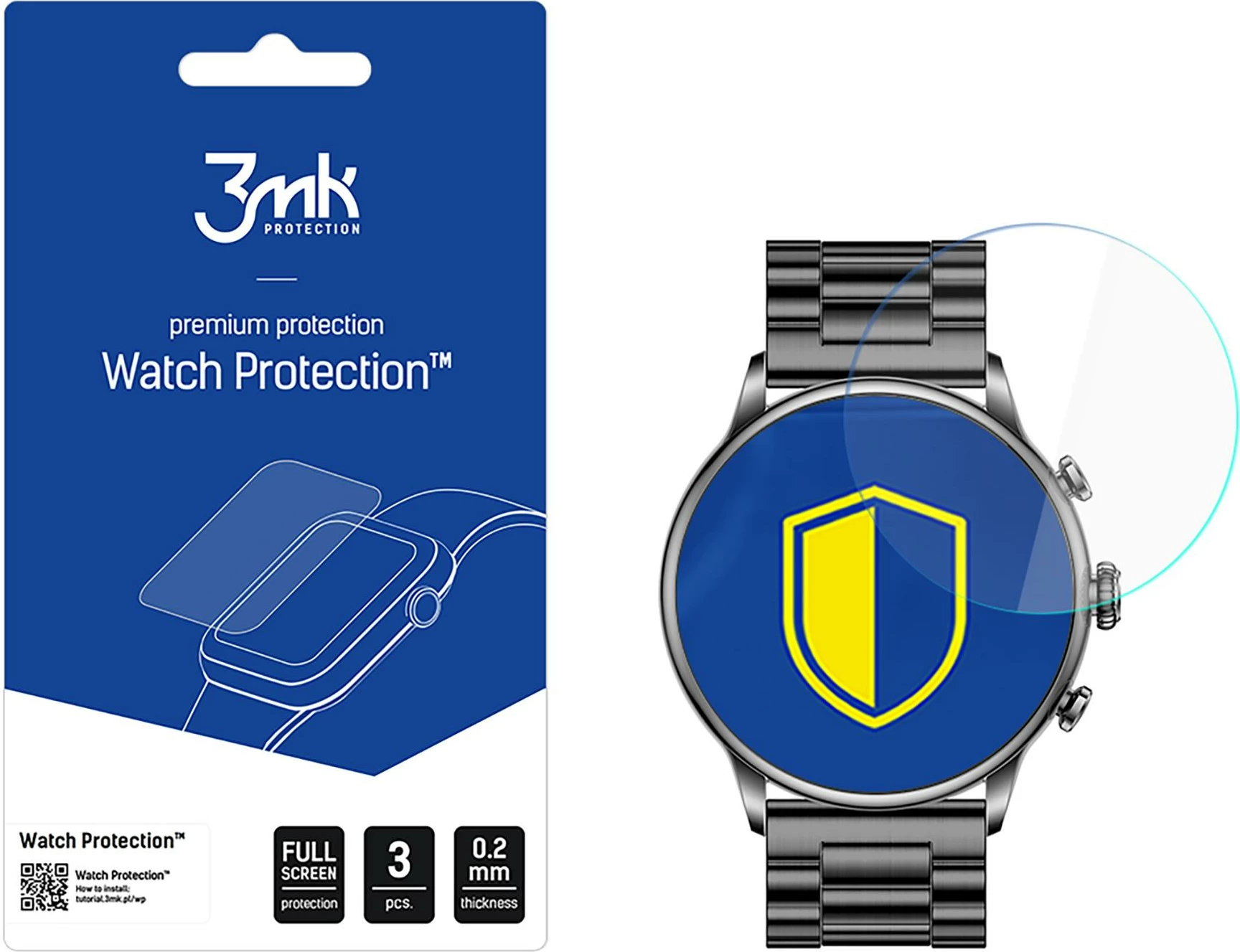 Film mbrojtës për smartwatch 3mk Protection Watch Protection ARC, për myPhone Watch Elegant 2, Set 3 copë