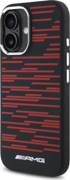 Mbështjellës Mercedes AMG Silicone Graphics MagSafe për iPhone 16, i zi