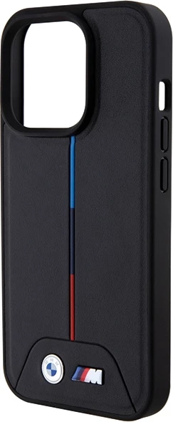Mbështjellës BMW Quilted Tricolor MagSafe për iPhone 15 Pro, i zi