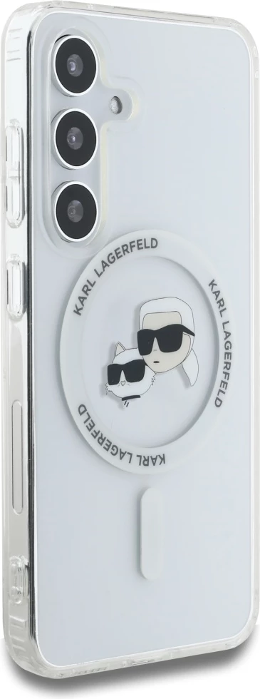 Mbështjellës Karl Lagerfeld për Samsung Galaxy S25, MagSafe, i bardhë