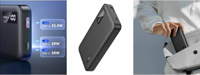 Powerbank UGREEN 25742 10000mAh 20W PD/QC 3.0, e zezë