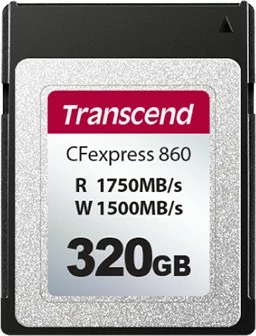 Kartelë memorie Transcend CFexpress 860 320GB, shpejtësi 1750MB/s, e zezë