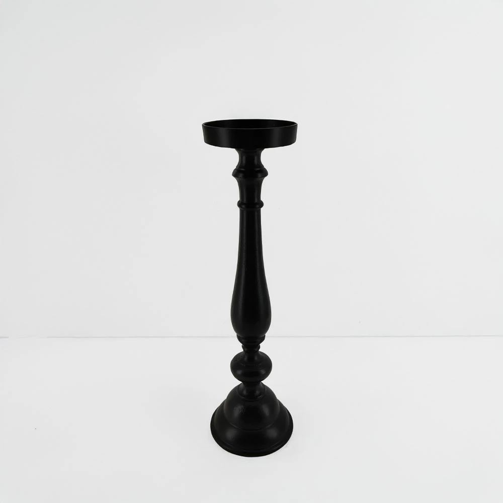 Mbajtëse qirinjsh IONAS, alumin i zi, 15x15x55 cm