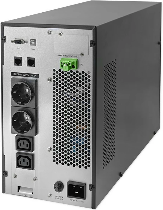 UPS Qoltec 3kVA 3000W, Online, LCD, EPO, USB, Midi Tower, i zi