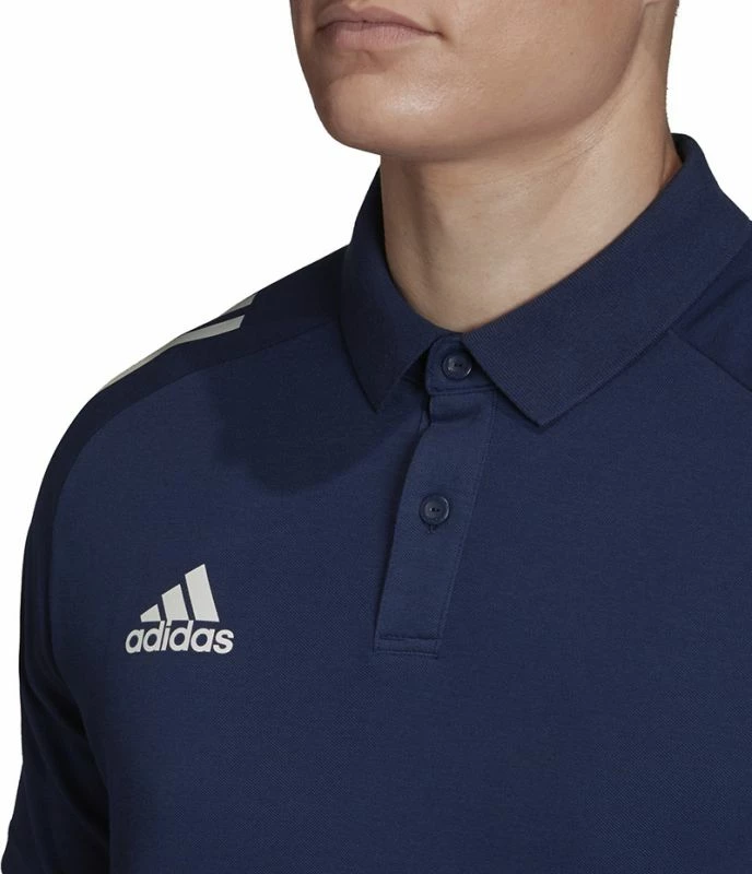 Maicë Polo për meshkuj adidas, ngjyrë blu deti dhe e bardhë