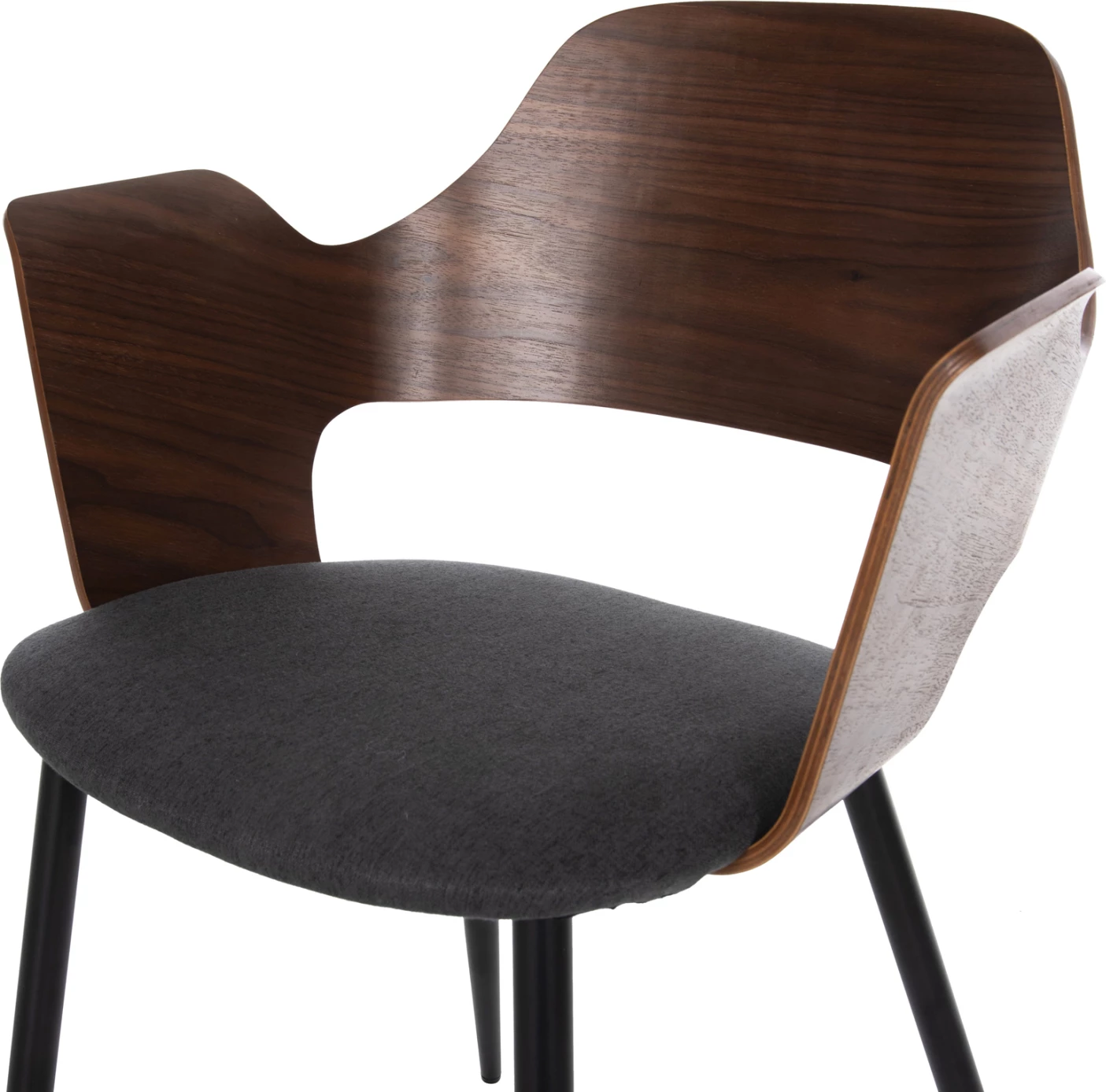 Karrige ngrënieje VELP FH9616.04 dru ngjyrë arre-gri pëlhurë-këmbë metali të zeza 55,5x50x79Hcm., set prej 2 copë