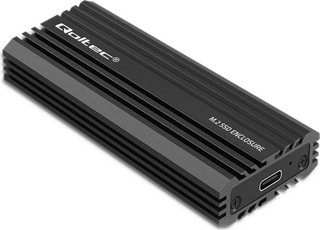 Kasë Qoltec NV2270 për SSD M.2 SATA/NVMe, USB-C, 2TB, e zezë