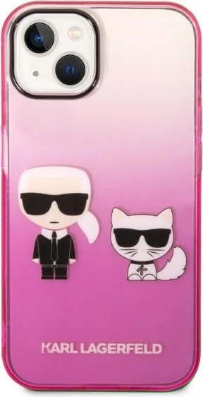 Mbështjellës Karl Lagerfeld KLHCP14MTGKCP për iPhone 14 Plus 6.7", rozë gradient
