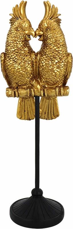 Dekor papagall, ngjyrë ari e zezë, 10x8x30cm