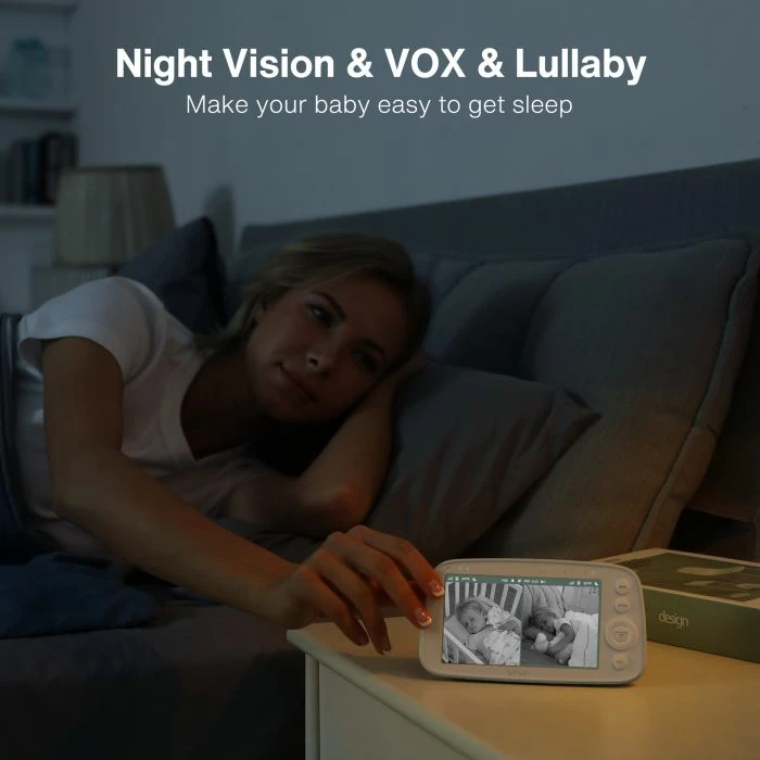 monitor bebe VAVA VA-IH019, ekran 5.5\" 1080P, night vision, bateri 4500mAh, dykahësh talk, set me 1 kamerë, bardh/zi