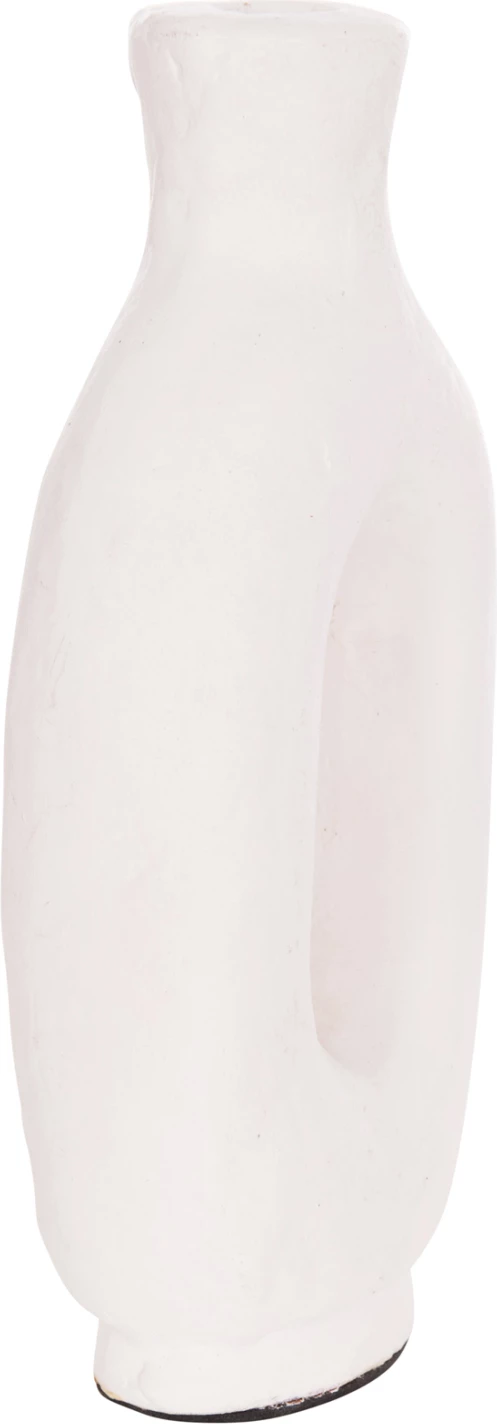 Vazo dekorative CLAYVON, terrakotë, ngjyrë e bardhë, 10x5x21cm
