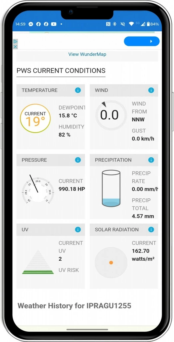 Stacion moti SMART Sencor SWS 16600 WiFi SH, me sensor 7-në-1 dhe TH, i bardhë