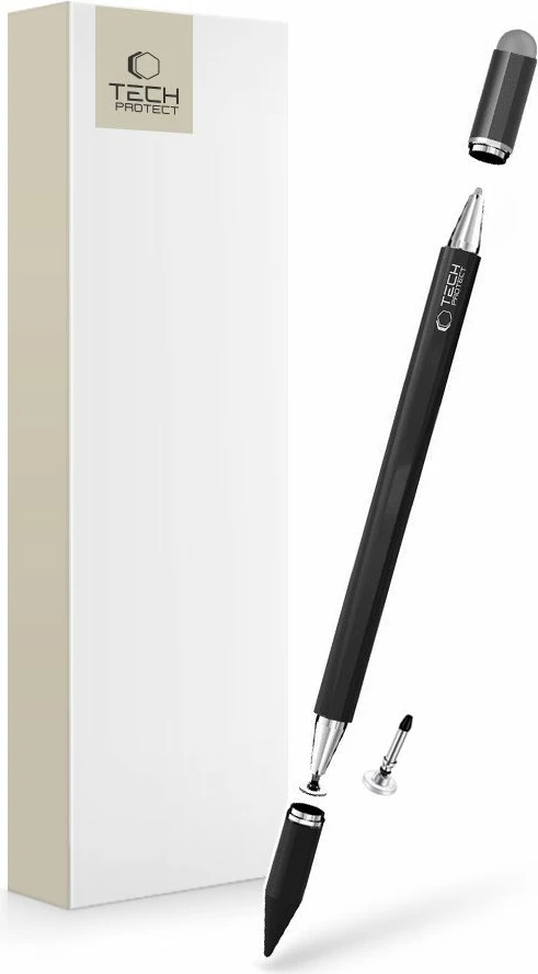 Stilus Tech-Protect USP200, për tablet, i zi, me majë të zëvendësueshme