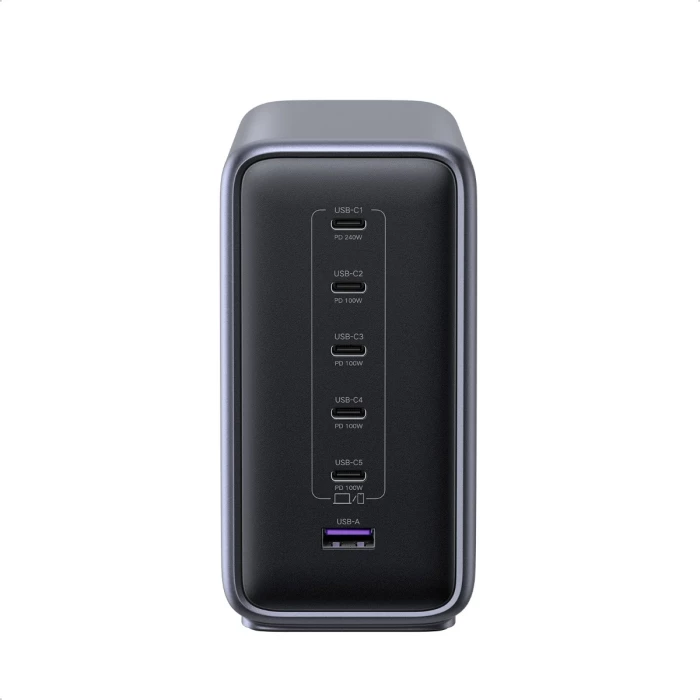 Karikues USB desktop UGREEN Nexode 55550B 500W GaN, 6 porta (5xUSB-C, 1xUSB-A), Space Gray