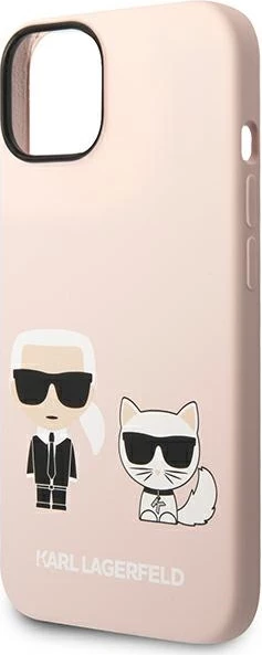 Mbështjellës Karl Lagerfeld KLHMP14MSSKCI për iPhone 14 Plus 6.7", silikon, MagSafe, rozë e çelur