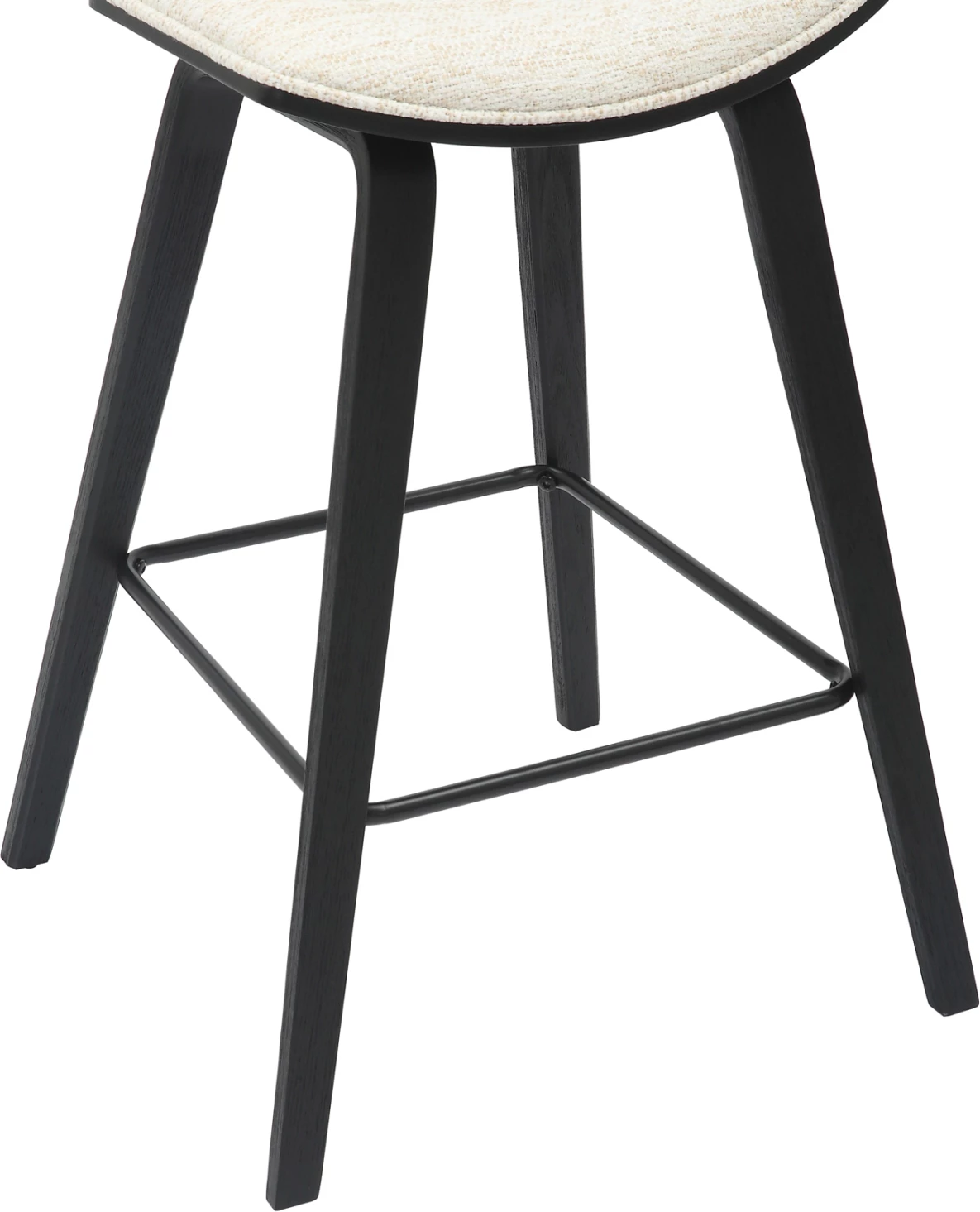 Karrige për bar, lartësi mesatare, INOVER FH9984.02, metal & dru, pëlhurë ecru, 50,5x49x90H cm, set prej 2 copë