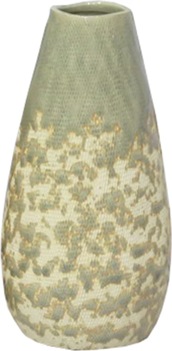 Vazo dekorative qeramike, ngjyrë mentë, 14x14x27cm
