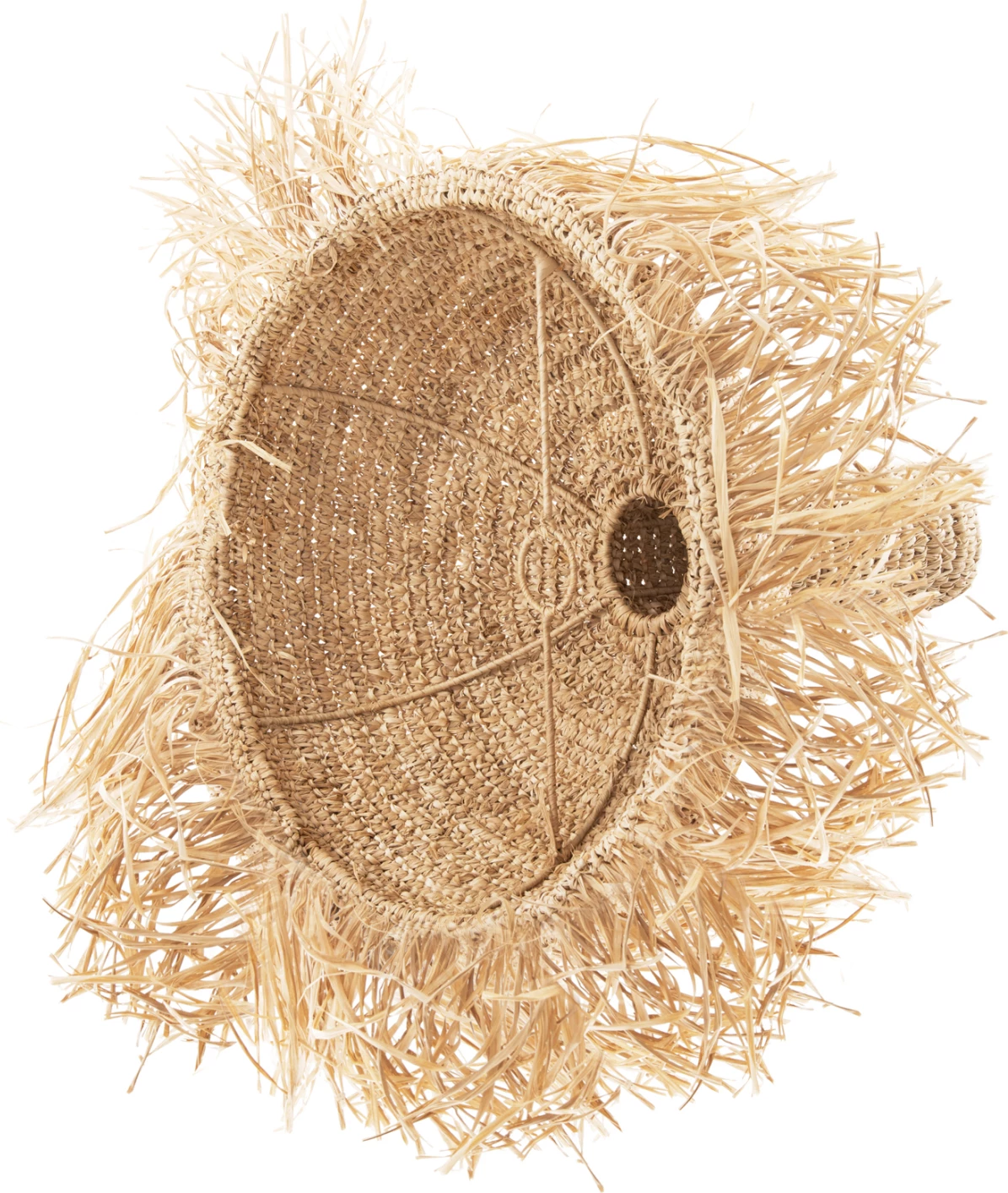 Llambë varëse tavani me thekë FH7856 fibra palme të thata Φ52,5x55,5Hcm