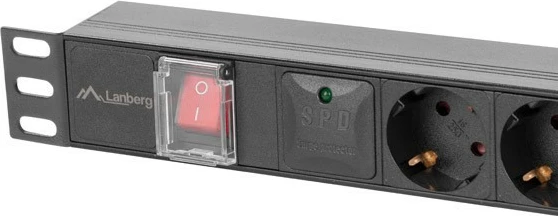 Kasë prizë rack Lanberg PDU-06F-0200-BK, 1U, 6x230V Schuko, 2m, e zezë