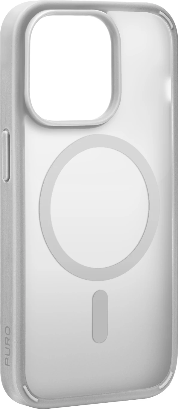 Mbështjellës Puro Gradient MagSafe për iPhone 15 Pro, silikon, argjendtë
