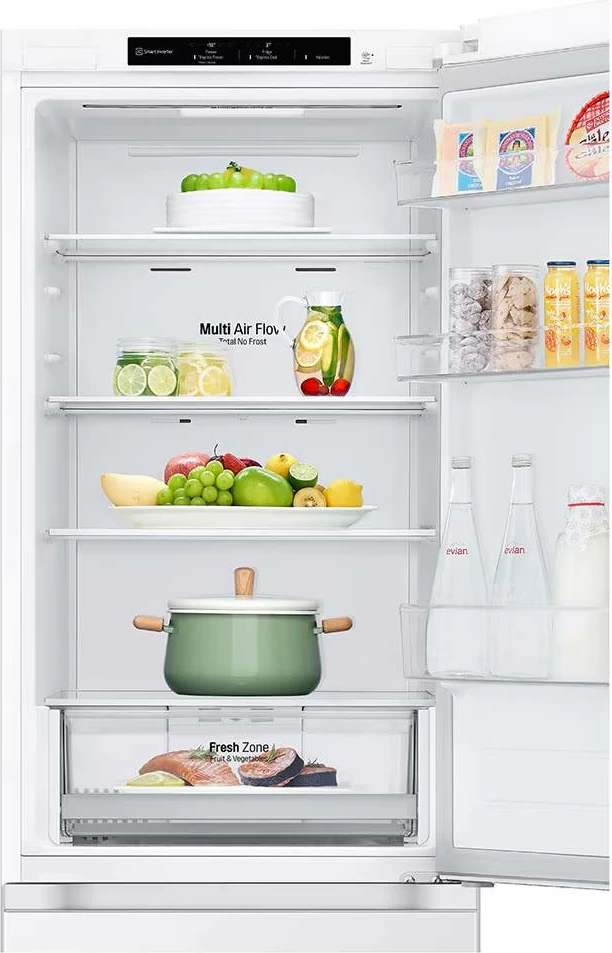 Frigorifer kombinim, LG, GBV21L0ESW, 344 L, 186x60 cm, kompresor Smart Inverter, klasa energjisë E, i bardhë