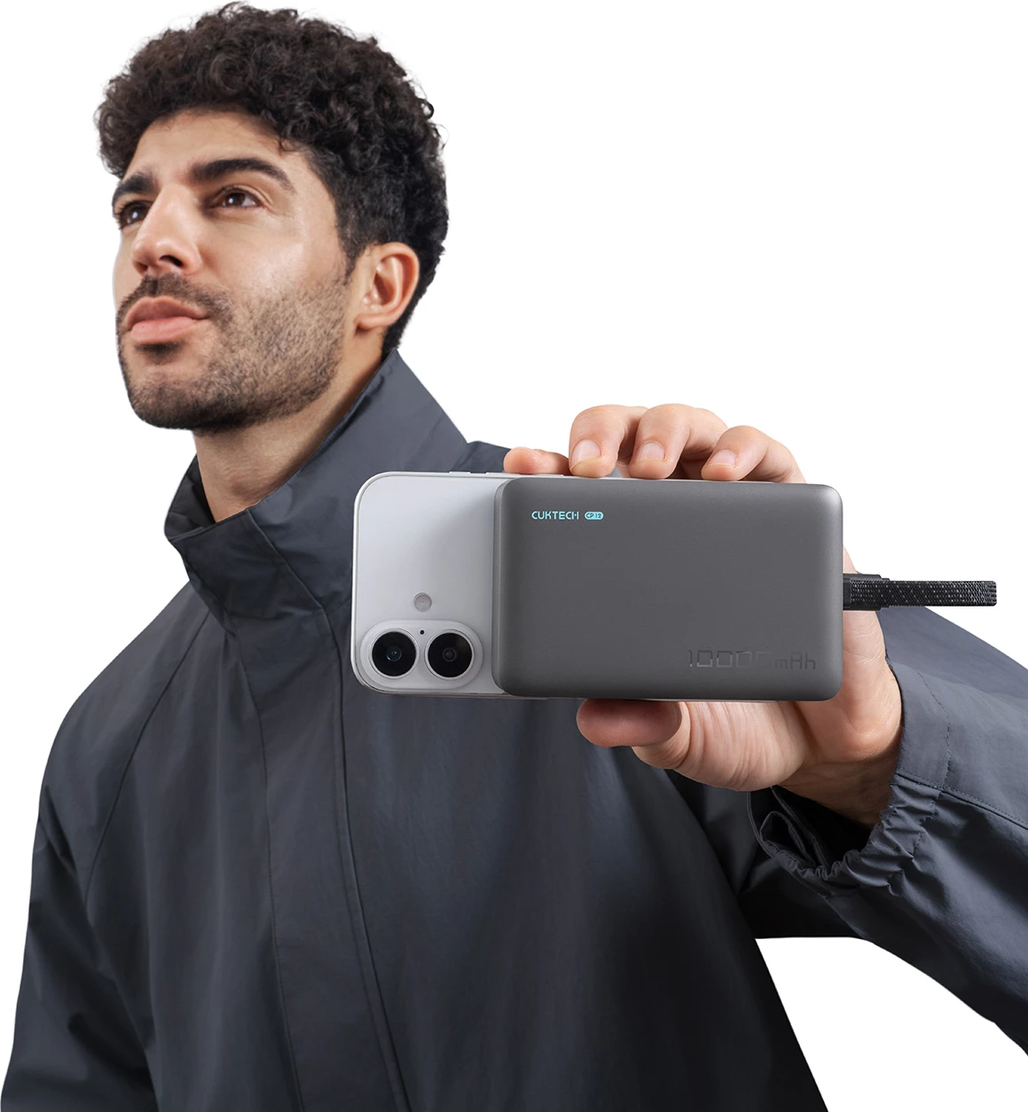 Power bank Cuktech CP132ML 10000mAh MagSafe kompatibil 22.5W USB-C me kabllo të integrume 7.5W wireless, e zezë