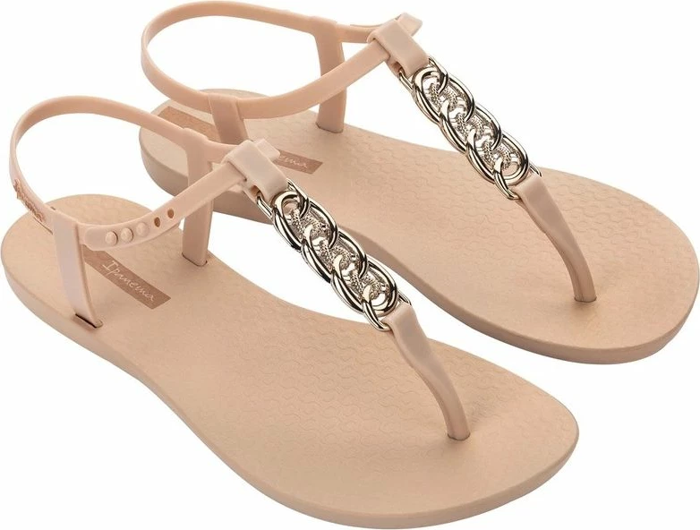 Sandale flip-flop për femra Ipanema, bezhë me ari