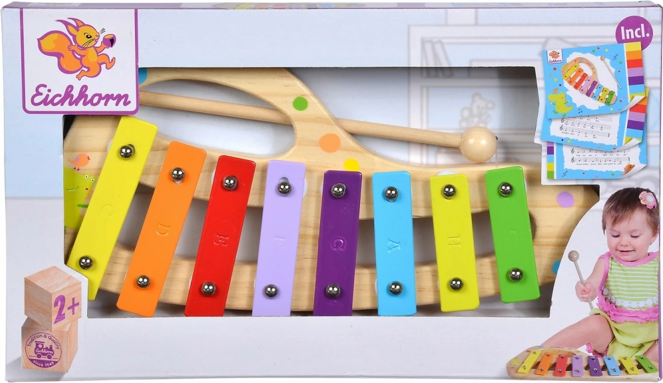 Ksilofon druri Simba Eichhorn 30 cm, shumëngjyrësh