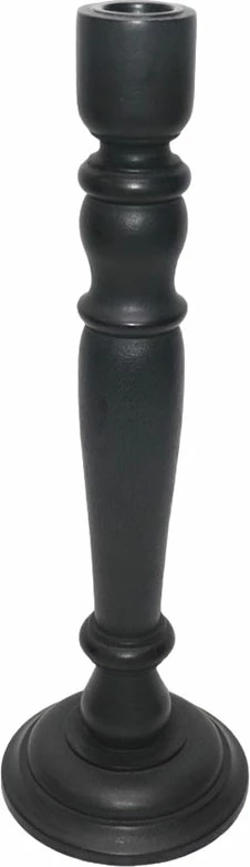 Mbajtëse klasike për qirinj, dru, ngjyrë e zezë, 10x10x31 cm