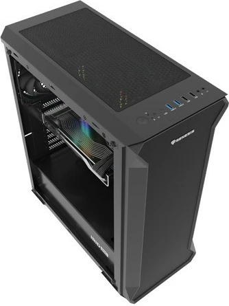 Kasë Natec Genesis Irid 505F, Midi Tower, ATX/Micro ATX/Mini ITX, 5 ventilatorë, Dritare xhami, E zezë