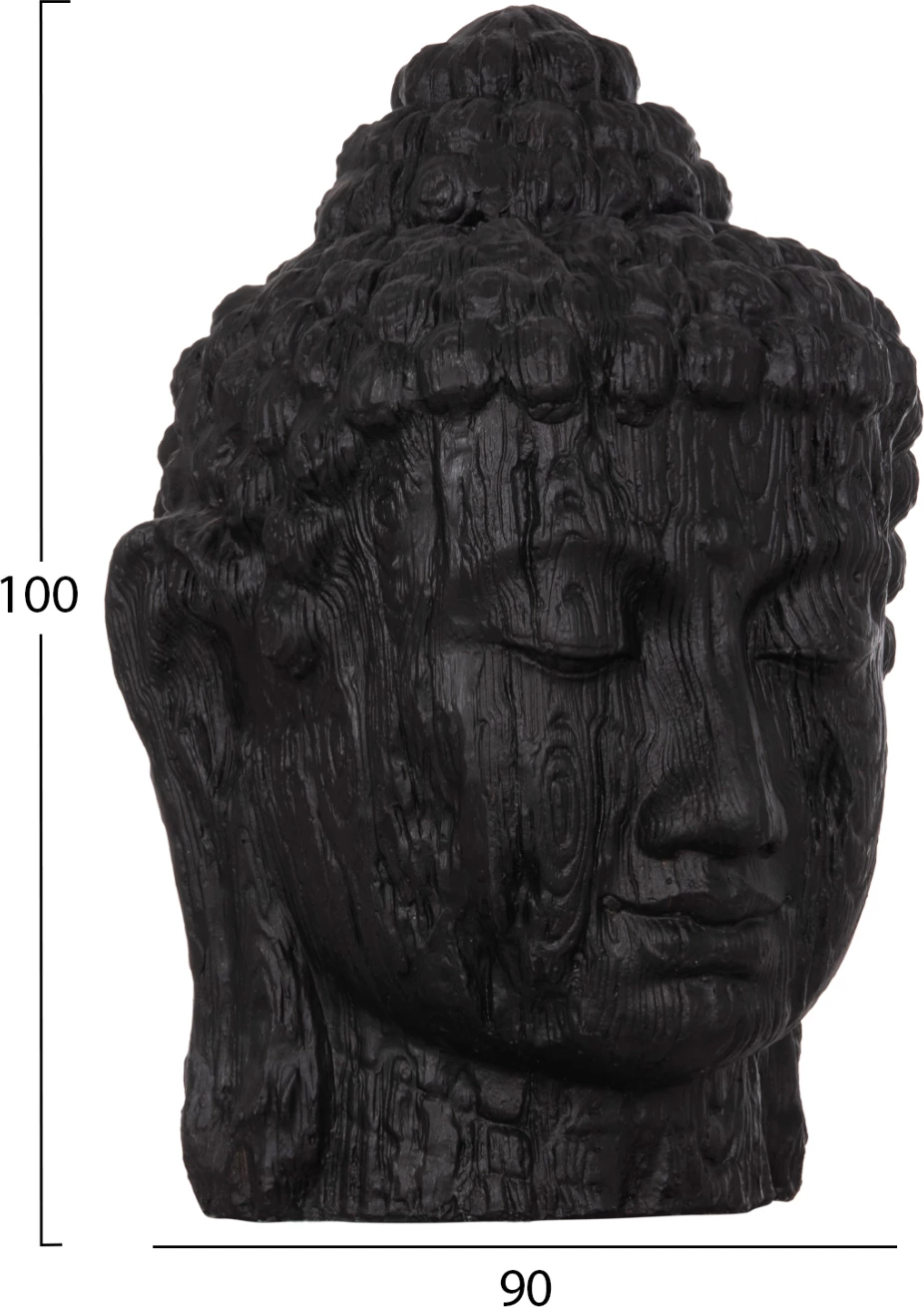 Dekor për dysheme, kokë Buda, ngjyrë e zezë, FH4385.01, 90x90x100cm