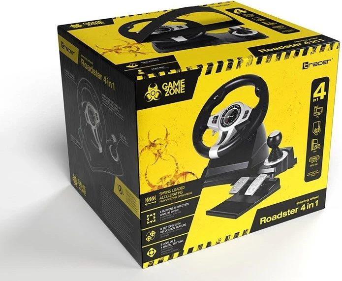 Tracer TRAJOY46524 Gaming Controller Black Steering wheel + Pedals PlayStation 4, Playstation 3