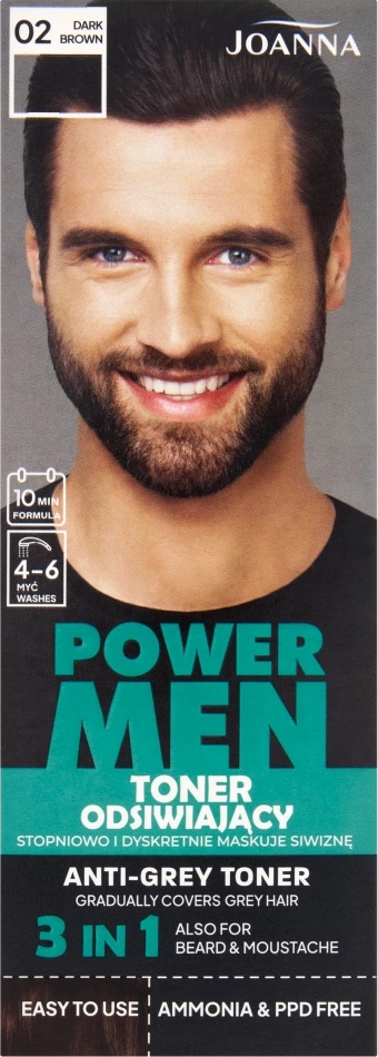 Toner për flokë Joanna Power Men për burra 02 Dark Brown 80g