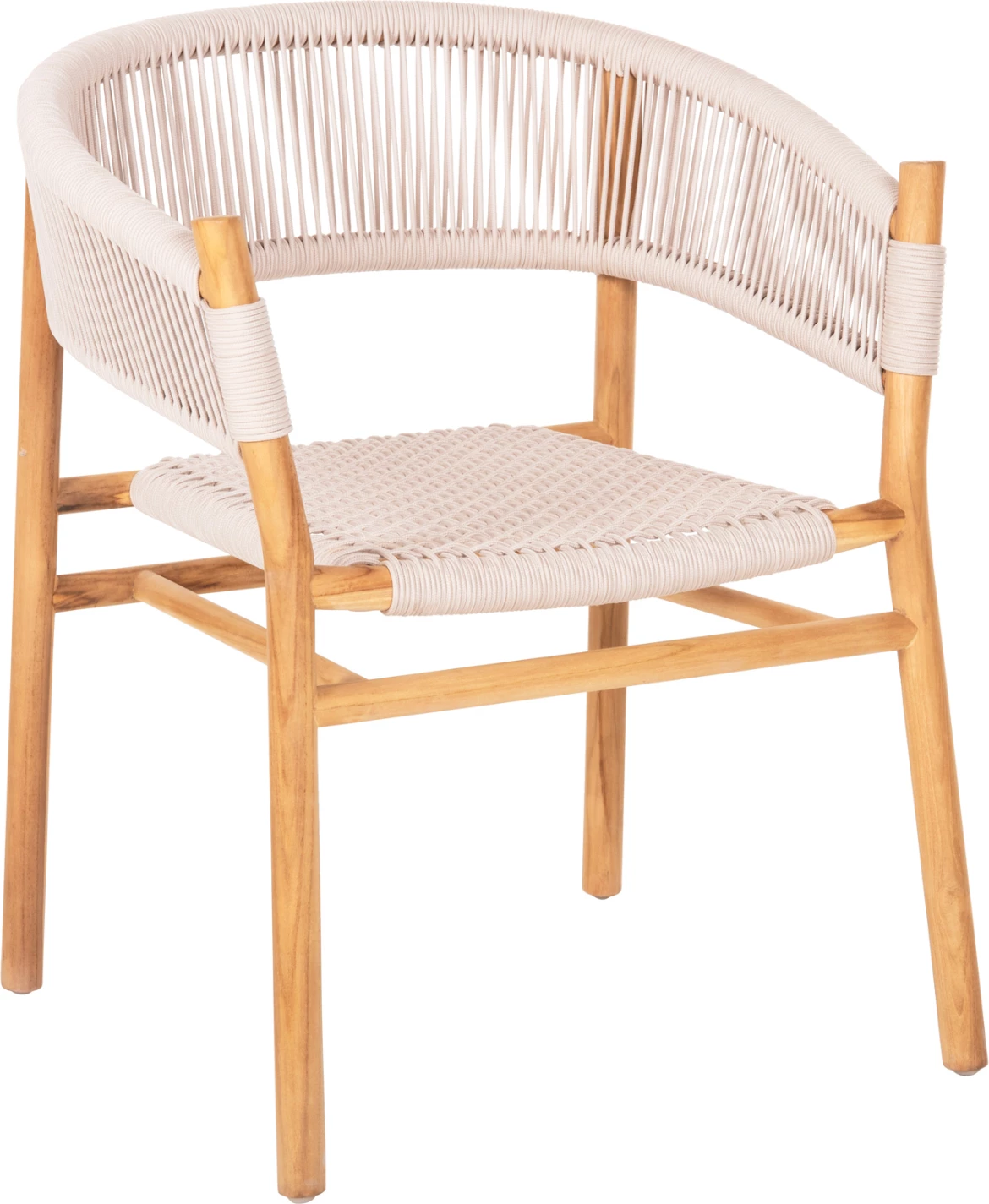 Karrige ngrënie me krahë IRVING FH9763 dru teak ngjyrë natyrale dhe litar bezhë 60x55x78H cm