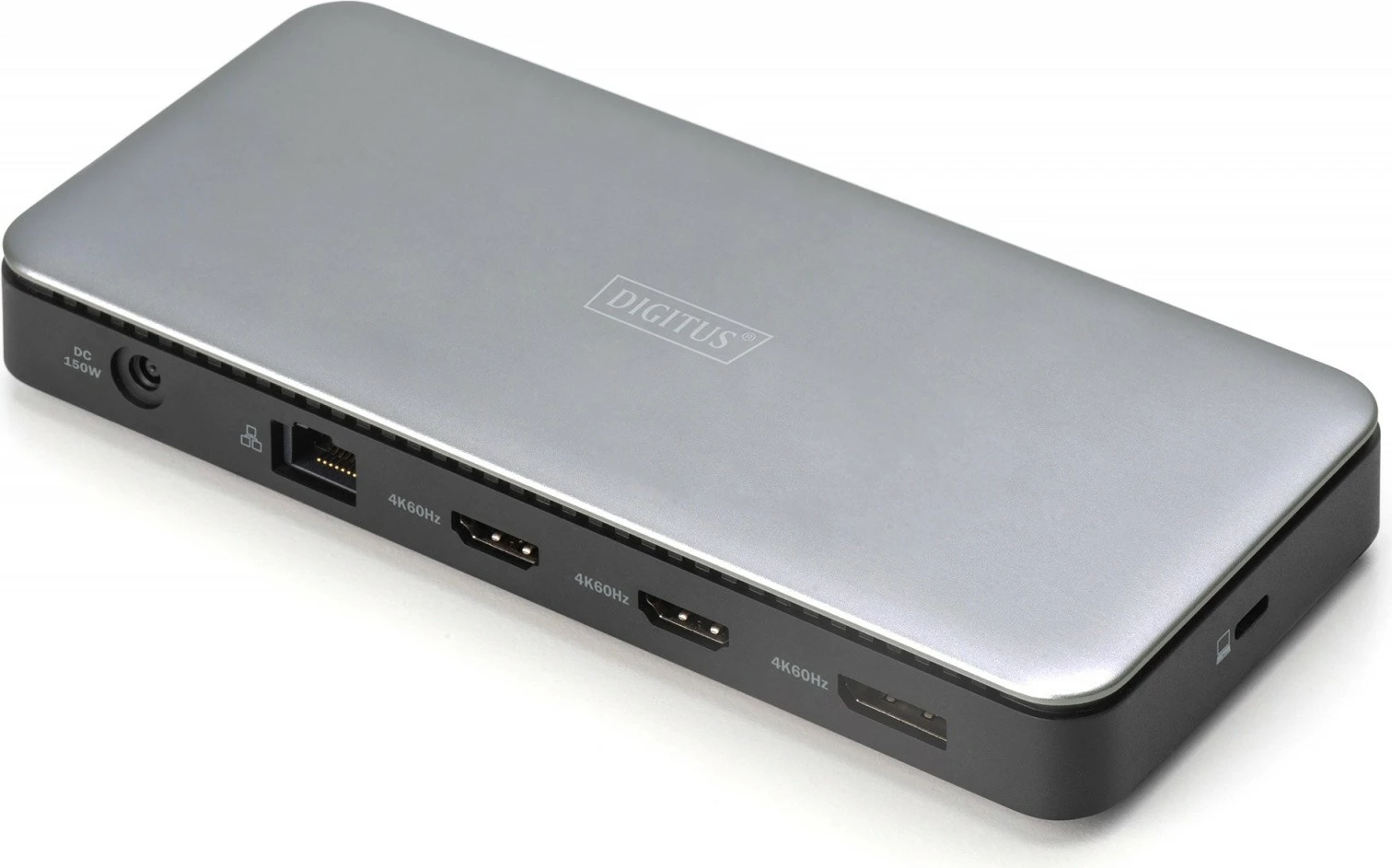 Kasë docking Digitus DA-70917, 11 porta, USB Type-C, 2x HDMI, 1x DisplayPort, 4K/60Hz, 150W, Zezë/Gri