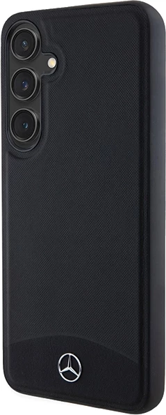 Mbështjellës Mercedes Leather Textured & Plain MagSafe për Samsung Galaxy S24+, i zi