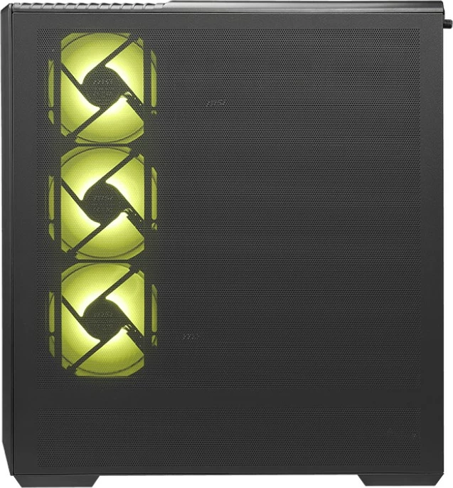 Kasë MSI MAG PANO 130R PZ midi tower, ATX/Micro ATX/Mini ITX, xham i kalitur, ARGB, USB-C, e zezë