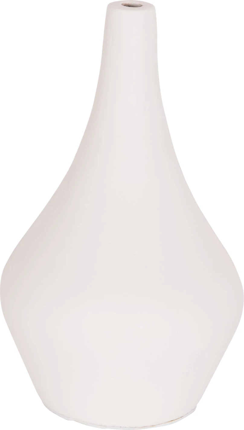 Vazo dekorative për tavolinë, terrakotë e bardhë, DENI FH4663.02S, 15x27cm