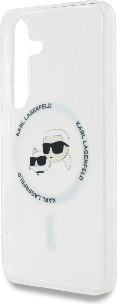 Mbështjellës Karl Lagerfeld për Samsung Galaxy S25, MagSafe, i bardhë
