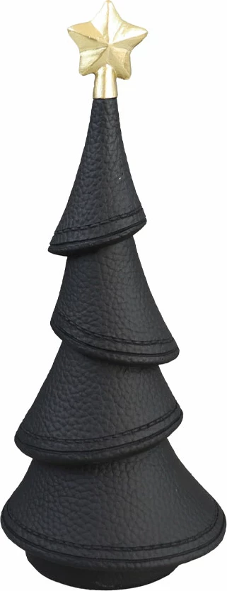 Dekor pemë Krishtlindjesh, ngjyrë e zezë dhe ari, 10.5x8.5x24.5cm