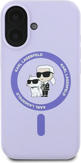 Mbështjellës Karl Lagerfeld Silicone KC Heads Ring MagSafe për iPhone 16, Vjollcë