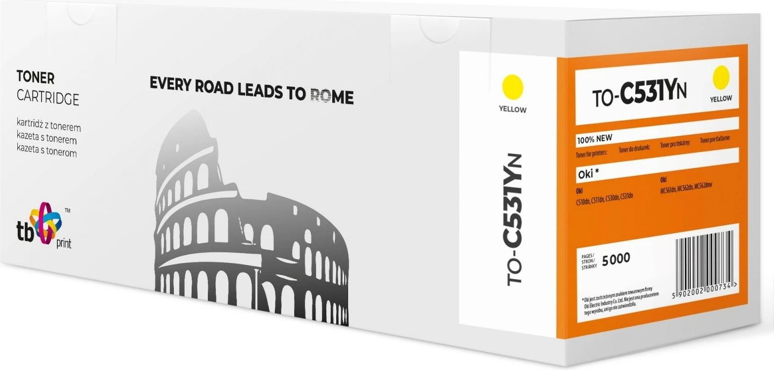 Toner TB Print TO-C531YN për Oki, Yellow