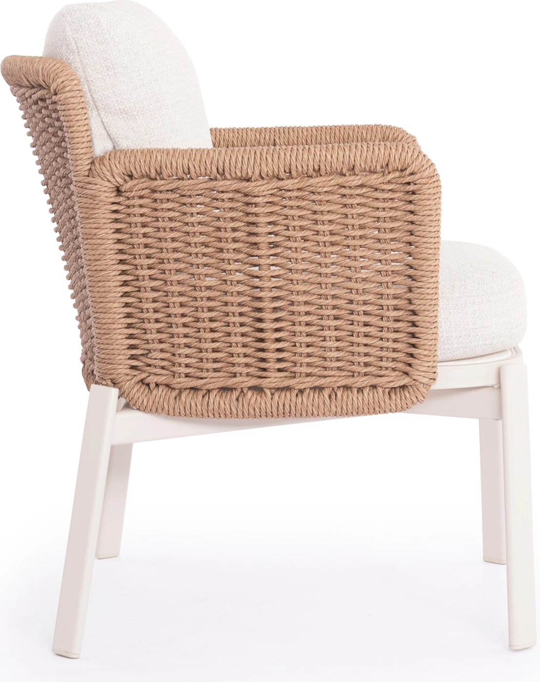 Karrige ngrënieje për jashtë, seri DESTINY, alumin, jastëkë krem-bezhë, 65x68x75.5-82H