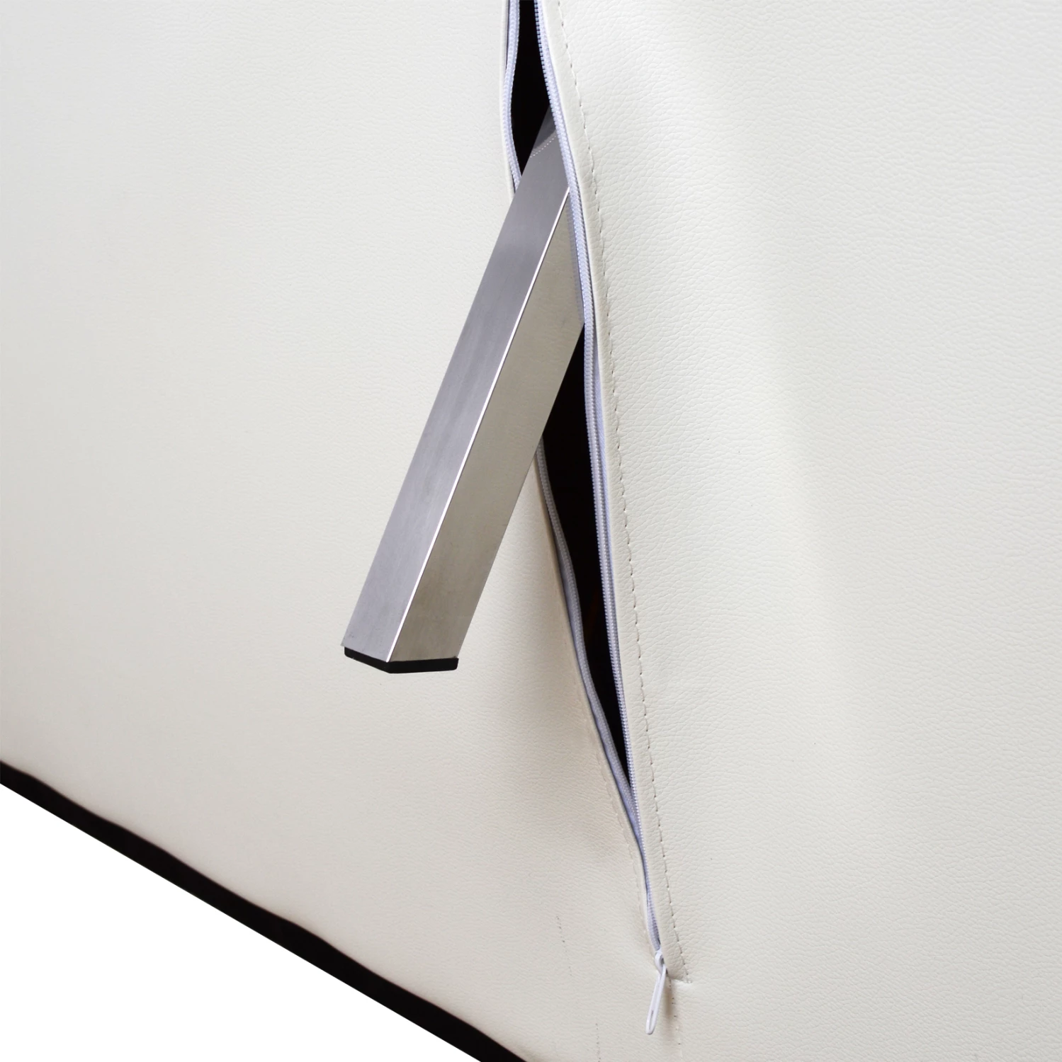 Divan/Shtrat FH3001.01 Thom me krahë të palosshëm, PU i bardhë, 189x93x82 cm