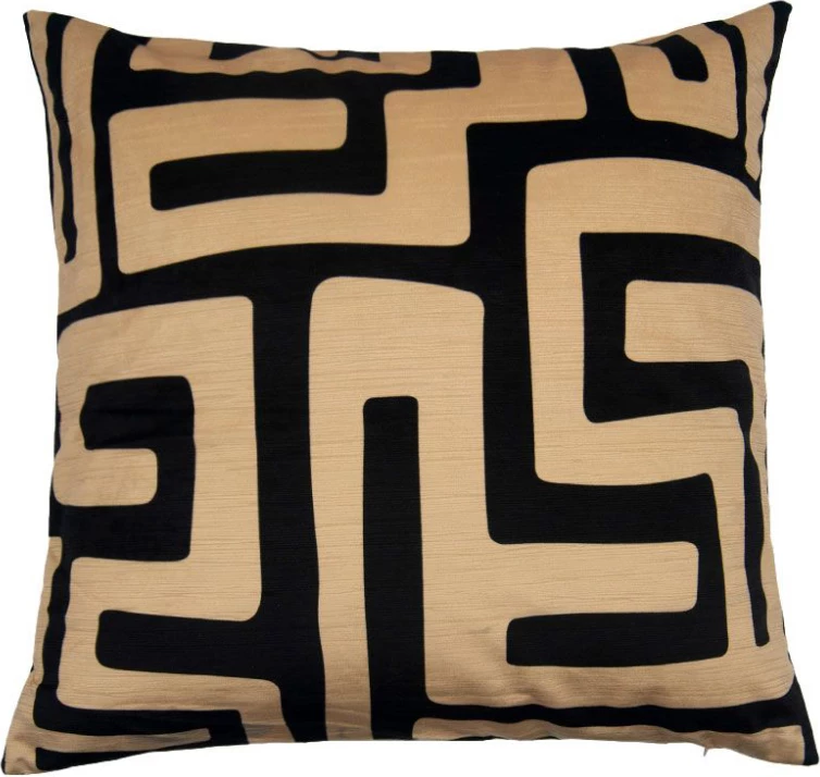 Jastëk dekorativ Minotaur, kadife, ngjyrë nude e zezë, 45x45cm