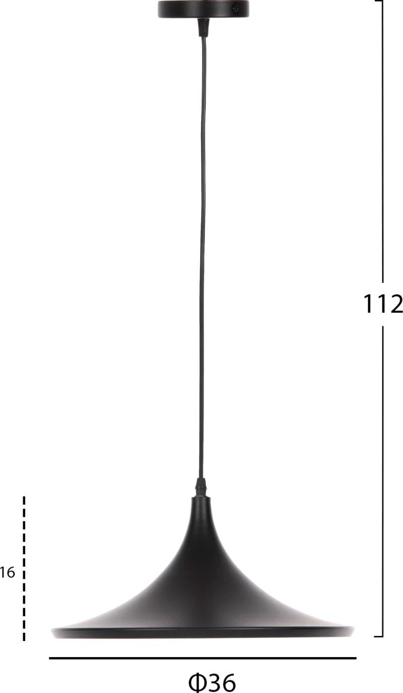 Llambë varëse tavani, alumini, ngjyrë e zezë dhe ari, FH4133, Φ36x112H cm