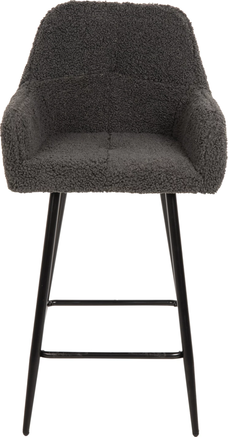 Karrige për bar mesatare STRIKE FH8592.01, ngjyrë gri, këmbë metalike të zeza, 50x50x94,5H cm., set prej 2 copë