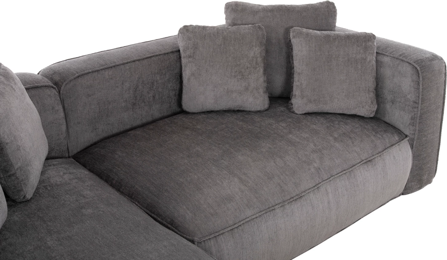 Divan qoshe i majtë, 3-vendësh, GRACE, FH3280.03L, ngjyrë gri, 252x105-160x70-90H cm