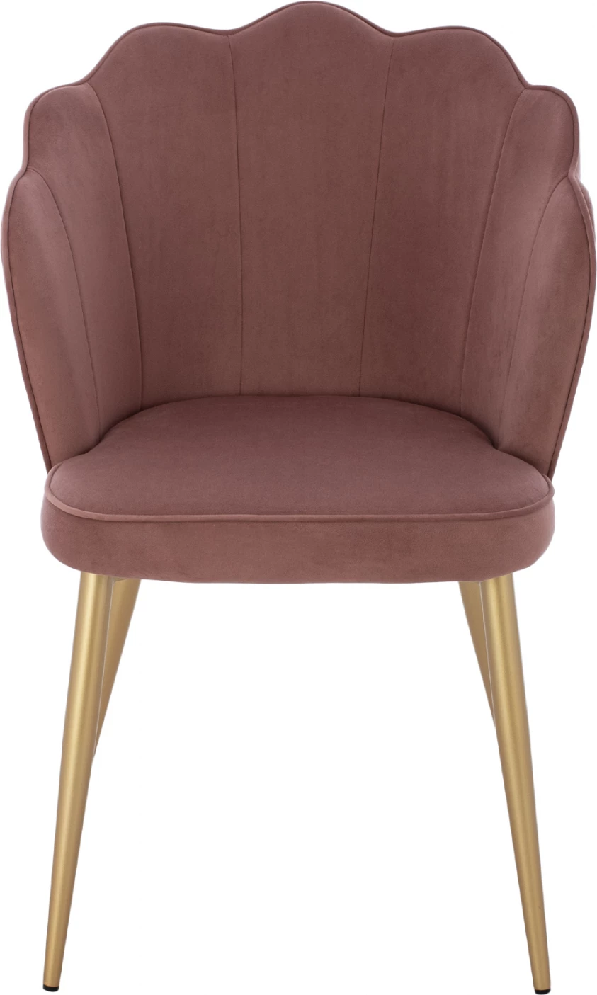 Karrige FH8737.02 kadife ngjyrë mollë e kalbur me kornizë metali ngjyrë ari 48x48x85 cm, set prej 2 copë